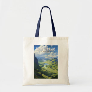 Scottish Highlands Scotland Travel Art Vintage Tygkasse