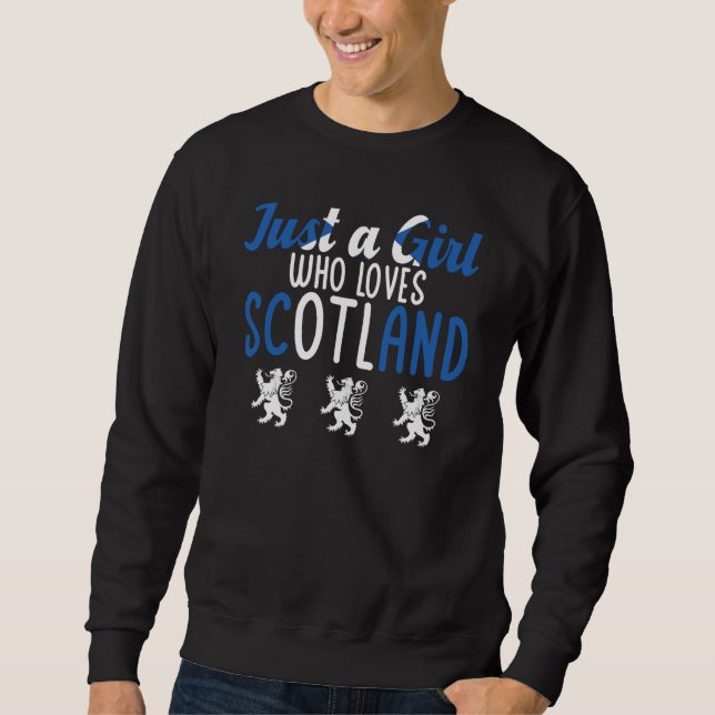 Scottish Home Just A Girl Who Loves Scotland Lång Ärmad Tröja (Framsida)