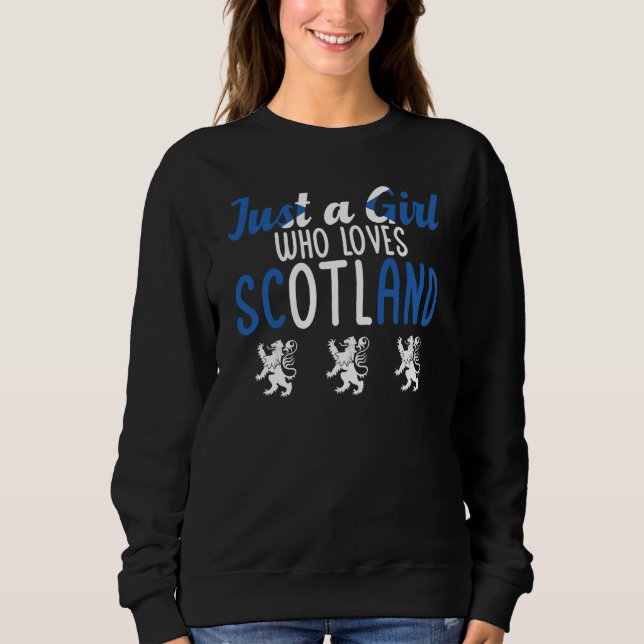 Scottish Home Just A Girl Who Loves Scotland T Shirt (Framsida)