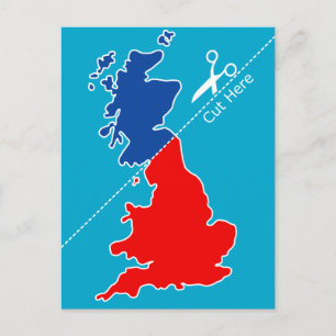Scottish Independence, "Klipp här" karta Vykort
