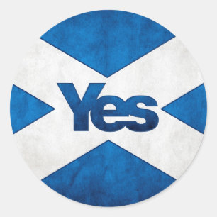 Scottish Independence - Saltire Yes Sticker Runt Klistermärke