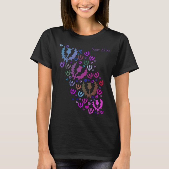 Scottish Independence Saor Alba Thistles T-shirt (Framsida)