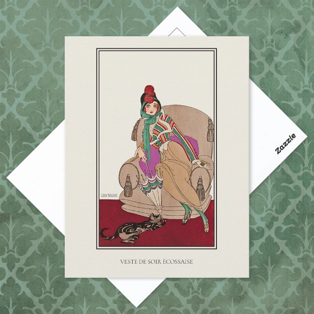 Scottish Jacka Cat Gerda Wegener Mode Vykort (Skapare uppladdad)