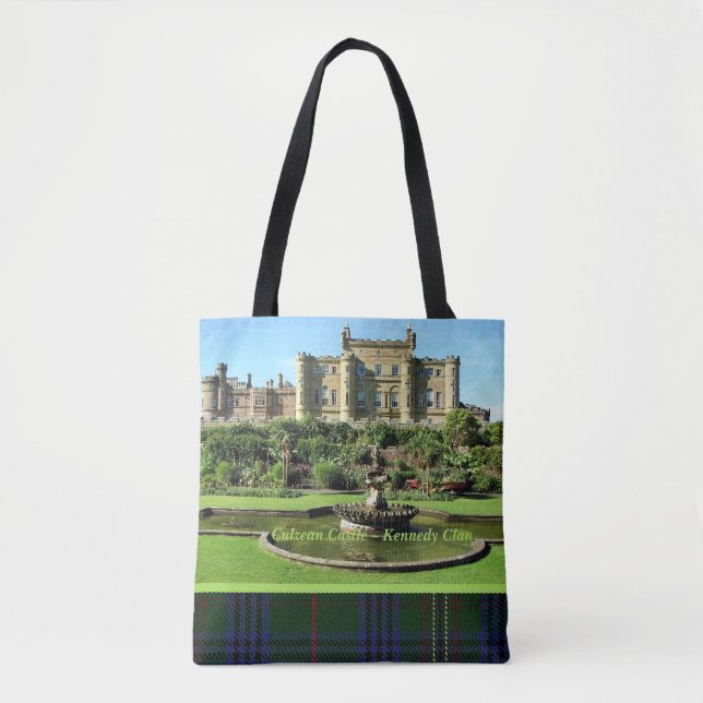 Scottish Kennedy Klan Culzean Castle & Tartan Tote Tygkasse (Framsida)