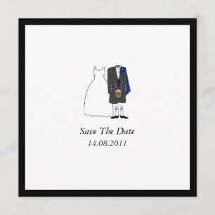 Scottish Kilt Bride & Groom Blue Spara datumet