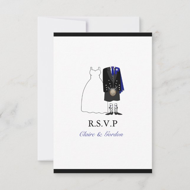 Scottish Kilt Bride & Groom Bröllop OSA - Blue (Framsida)