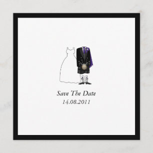 Scottish Kilt Bride & Groom Lila Spara datum Datumet