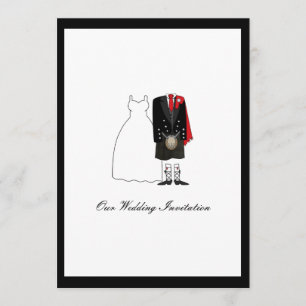 Scottish Kilt Wedding bjudande - Röd Inbjudningar