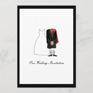 Scottish Kilt Wedding bjudande - Röd Inbjudningar