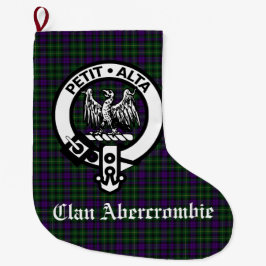 Scottish Klan Abercrombie Vapensköld & Tartan Stor Julstrumpa