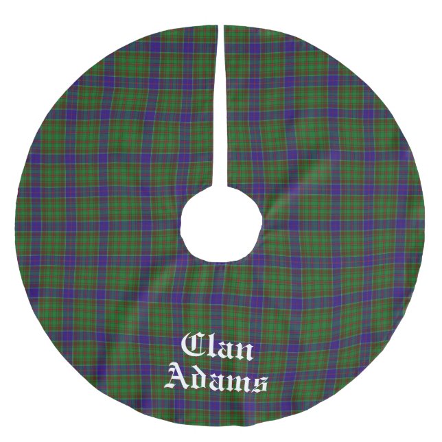 Scottish Klan Adams Tartan Anpassningsbar Julgransmatta Borstad Polyester (Framsidan)