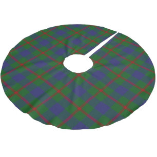 Scottish Klan Agnew Red Grönt Blue Tartan Julgransmatta Borstad Polyester
