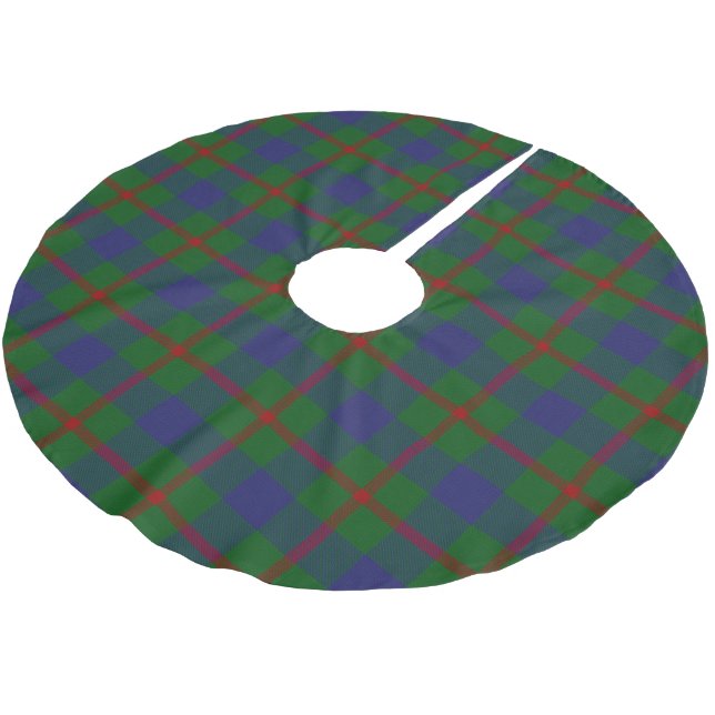 Scottish Klan Agnew Red Grönt Blue Tartan Julgransmatta Borstad Polyester (Vinklad)