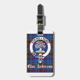 Scottish Klan Andersson Vapensköld & Tartan Bagagebricka