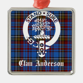 Scottish Klan Andersson Vapensköld & Tartan Julgransprydnad Metall