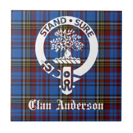 Scottish Klan Andersson Vapensköld & Tartan Kakelplatta