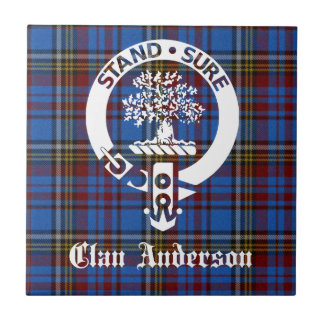 Scottish Klan Andersson Vapensköld & Tartan Kakelplatta