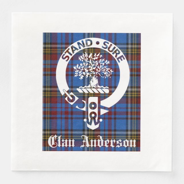 Scottish Klan Andersson Vapensköld & Tartan Pappersservett (Framsida)