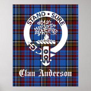 Scottish Klan Andersson Vapensköld & Tartan Poster