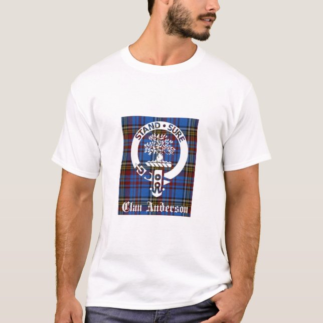 Scottish Klan Andersson Vapensköld & Tartan T Shirt (Framsida)