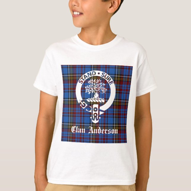 Scottish Klan Andersson Vapensköld & Tartan Tee (Framsida)