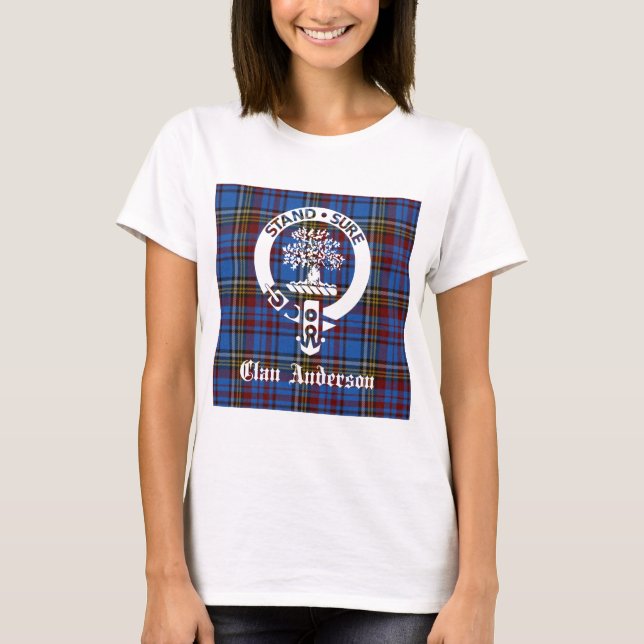 Scottish Klan Andersson Vapensköld & Tartan Tee Shirt (Framsida)
