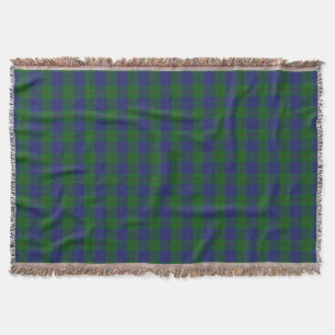 Scottish Klan Barclay Hunting Grönt Blue Tartan Filt