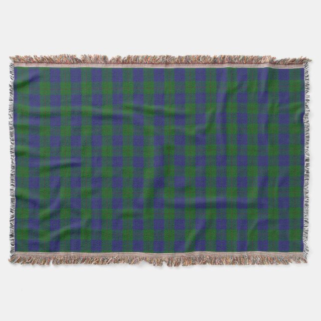 Scottish Klan Barclay Hunting Grönt Blue Tartan Filt (Framsidan)