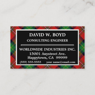Scottish Klan Boyd Tartan Play Visitkort
