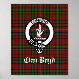 Scottish Klan Boyd Vapensköld Badge & Tartan Poster