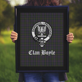 Scottish Klan Boyle Vapensköld Badge & Tartan Poster