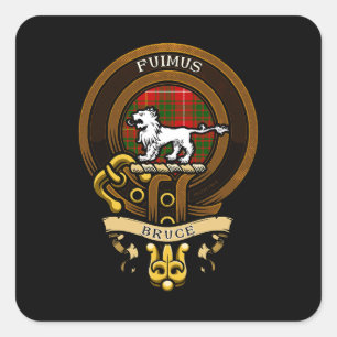 Scottish Klan Bruce Badge och Vapensköld Jacka a Fyrkantigt Klistermärke