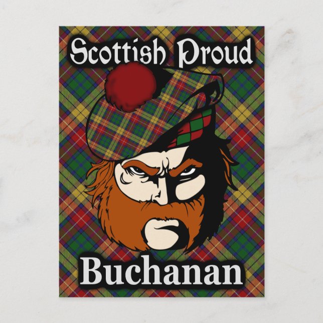 Scottish Klan Buchanan Tartan Postcard Vykort (Framsida)