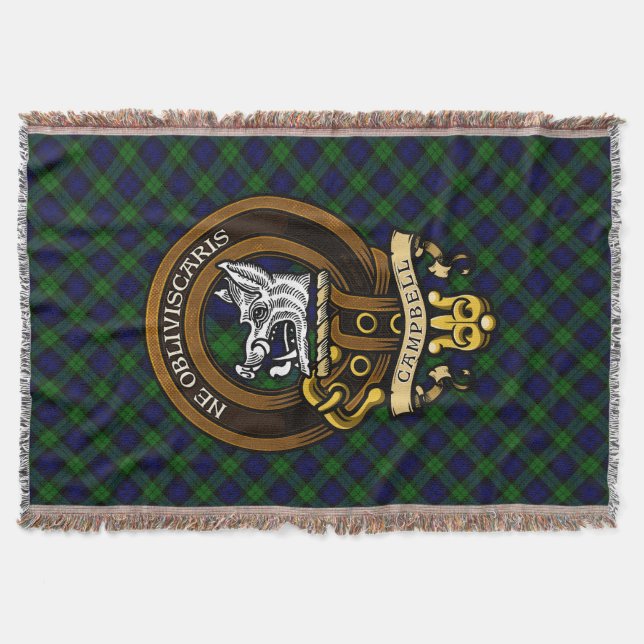 Scottish Klan Campbell Badge and Vapensköld Filt (Framsidan)