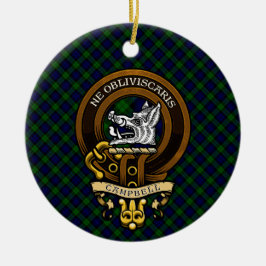 Scottish Klan Campbell Badge and Vapensköld Julgransprydnad Keramik