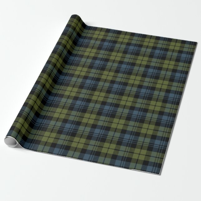 Scottish Klan Campbell Tartan Plaid Presentpapper (Utrullad)
