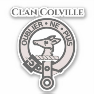 Scottish Klan Colville Vapensköld Badge Sticker Klistermärken