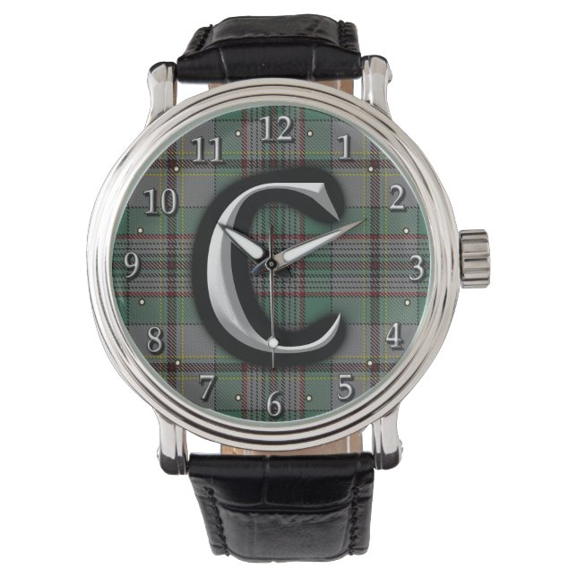 Scottish Klan Craig C Monogram Tartan Armbandsur (Framsida)