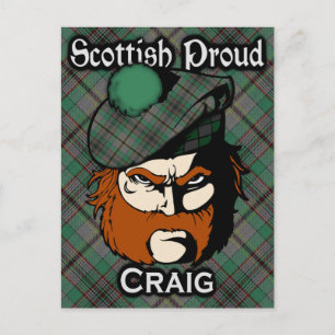 Scottish Klan Craig Tartan Postcard Vykort