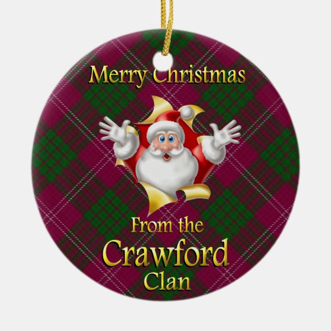 Scottish Klan Crawford-julprydnaden Julgransprydnad Keramik (Framsidan)