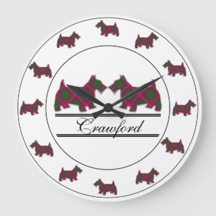 Scottish Klan Crawford Tartan Play Scottie Hundar Stor Klocka