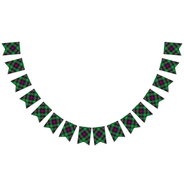 Scottish Klan Cunningham Grönt och Blue Tartan Vimplar (Alla)