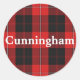 Scottish Klan Cunningham Tartan Play Runt Klistermärke (Front)