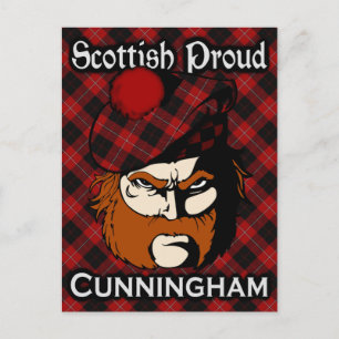 Scottish Klan Cunningham Tartan Postcard Vykort