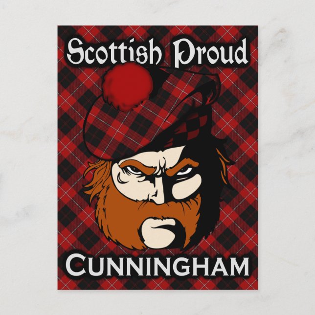 Scottish Klan Cunningham Tartan Postcard Vykort (Framsida)