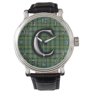 Scottish Klan Currie Brev C Monogram Tartan Armbandsur