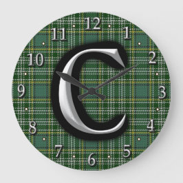 Scottish Klan Currie Brev C Monogram Tartan Stor Klocka