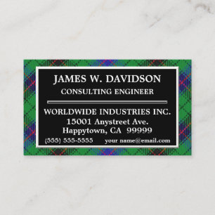 Scottish Klan Davidson Tartan Play Visitkort