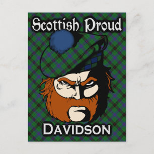 Scottish Klan Davidson Tartan Postcard Vykort