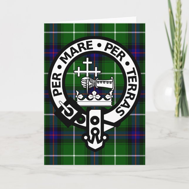 Scottish Klan Donald Tartan och Vapensköld Kort (Framsida)